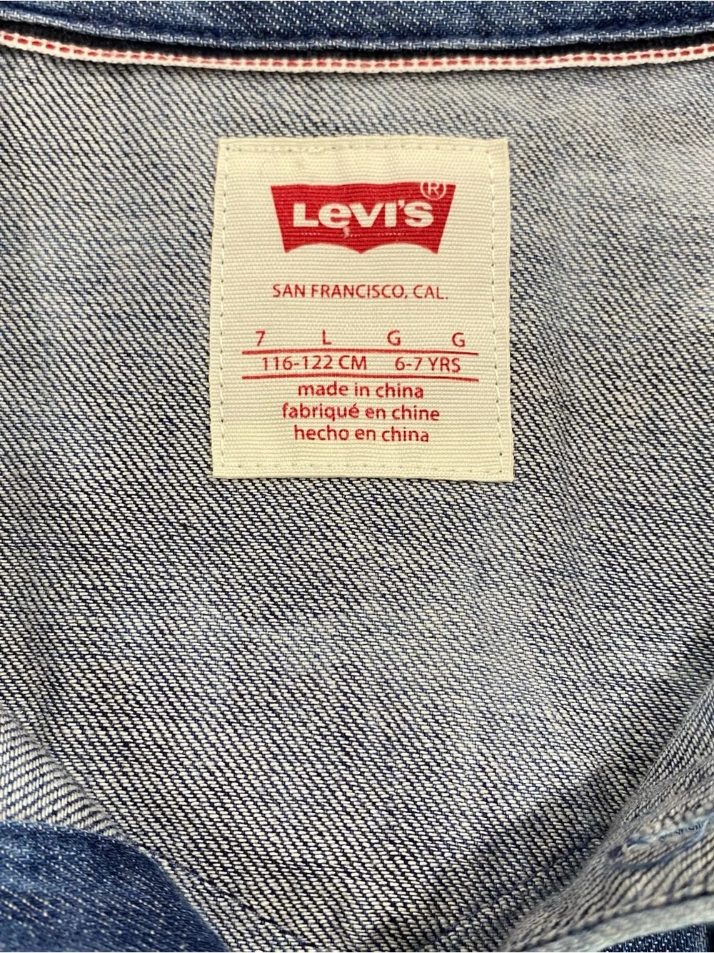 Levi’s Boys’ Barstow Acid Wash Long Sleeve Button Down Western Shirt Size 7